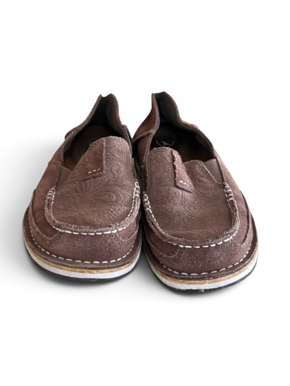 Ariat Brown Embossed Leather Cruisers Loafers